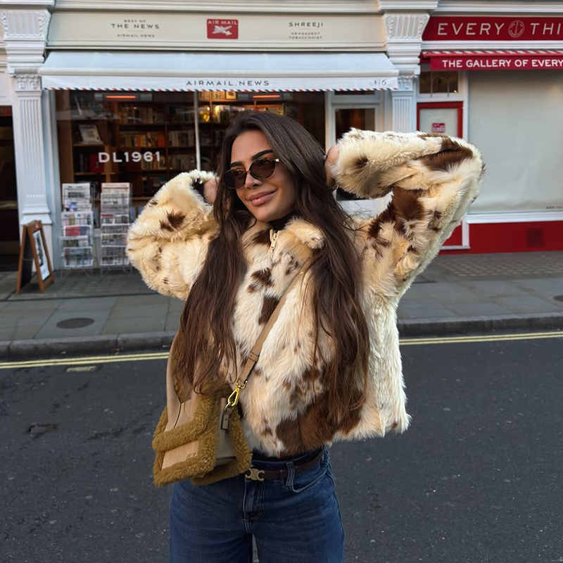 Streetwear Brand Fashion - Chic Street Girls Cow Print Fur