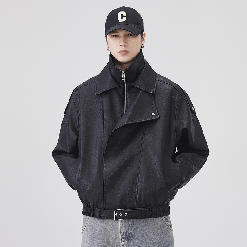 Streetwear Brand Clothing - Autumn Winter Leather Jacket Men Streetwear