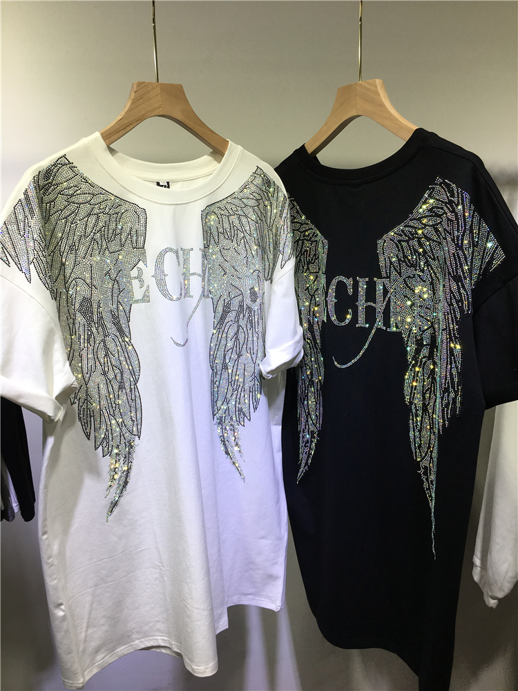 L-4XL Oversize Rhinestone Ange - Streetwear Brand Clothing review and price